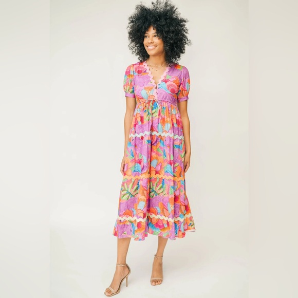 MARIE by VICTORIA DUNN/.Rachelle Puff Sleeve Maxi Dress New - Picture 2 of 8